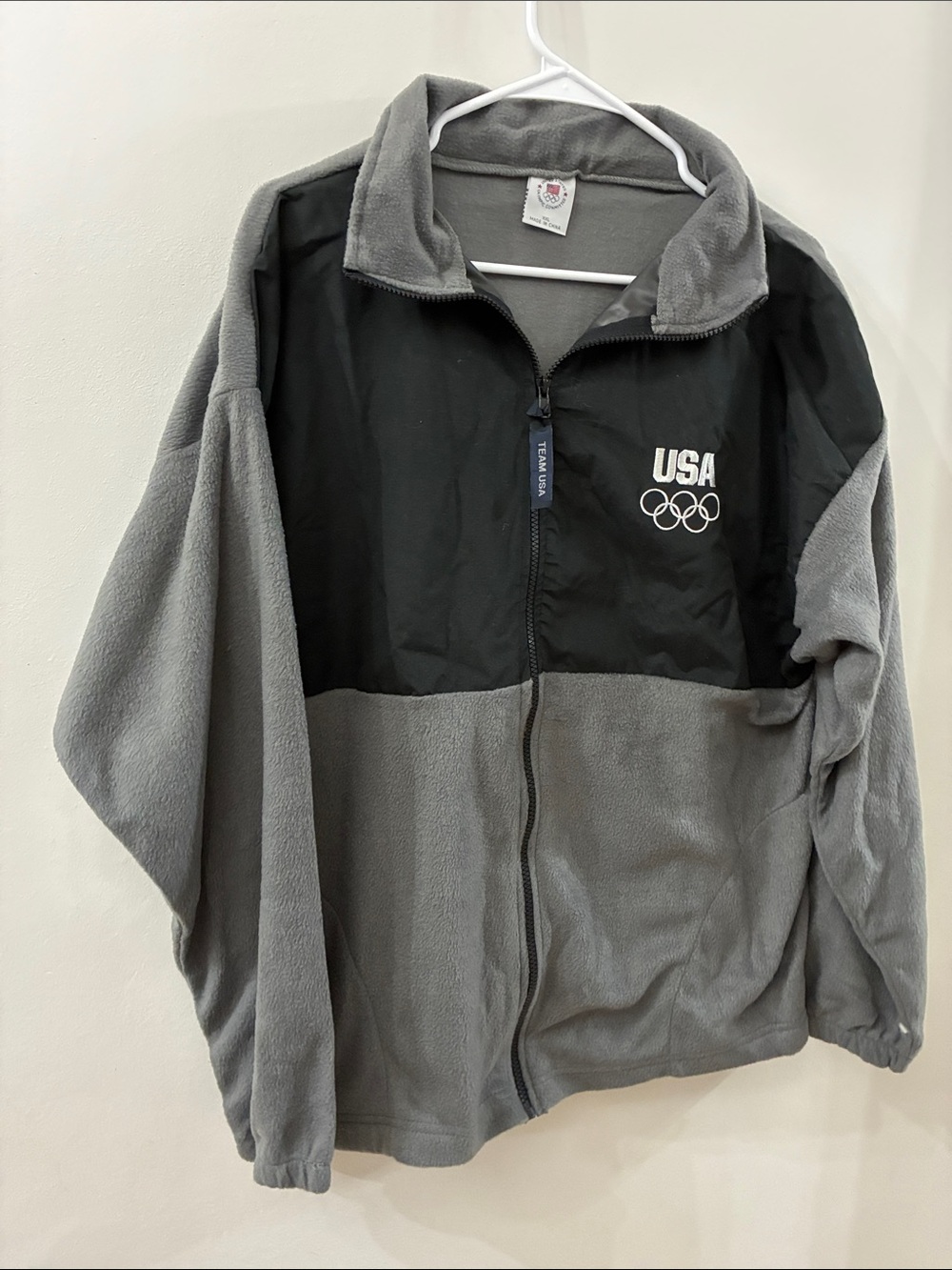Team USA Olympic committee- Grey & Black Fleece Jacket - men’s XXL